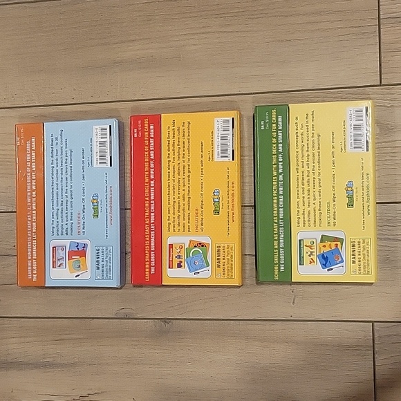 Lot of 3 Flash Kids Write-On Wipe-Off Learning Cards - Picture 2 of 3